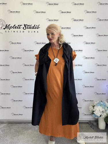 Moni fekete Lagenlook stílusú veddfelke